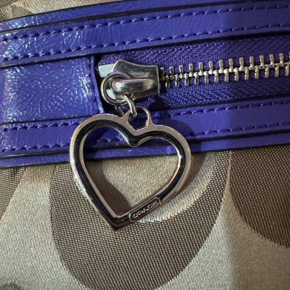 Coach poppy Purple and Tan Signature Tote Bag - Picture 4 of 6